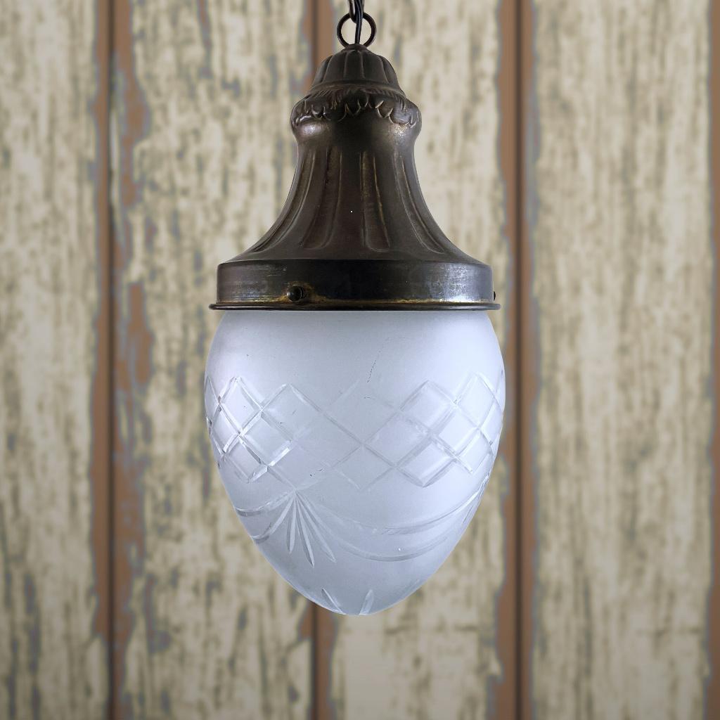 Antieke hanglamp / hallamp Art Deco, Antiek en Kunst, Ophalen of Verzenden