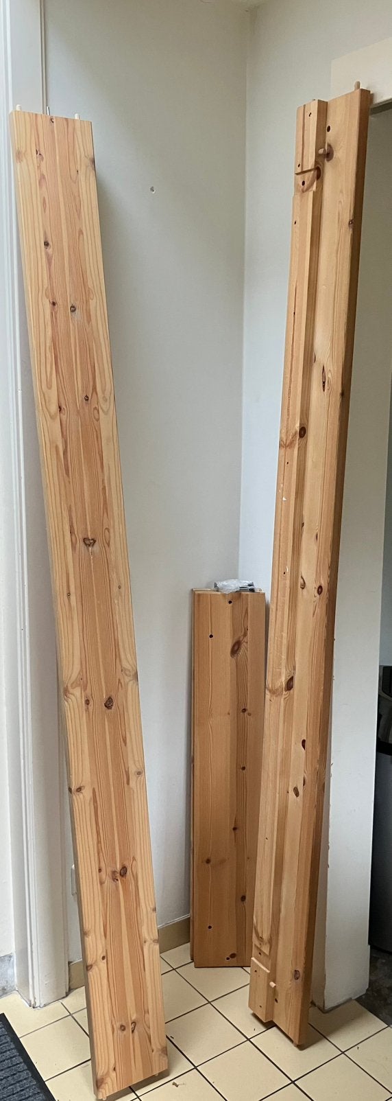 Bedombouw van massief hout, Ophalen, 90 cm, Zo goed als nieuw, 200 cm