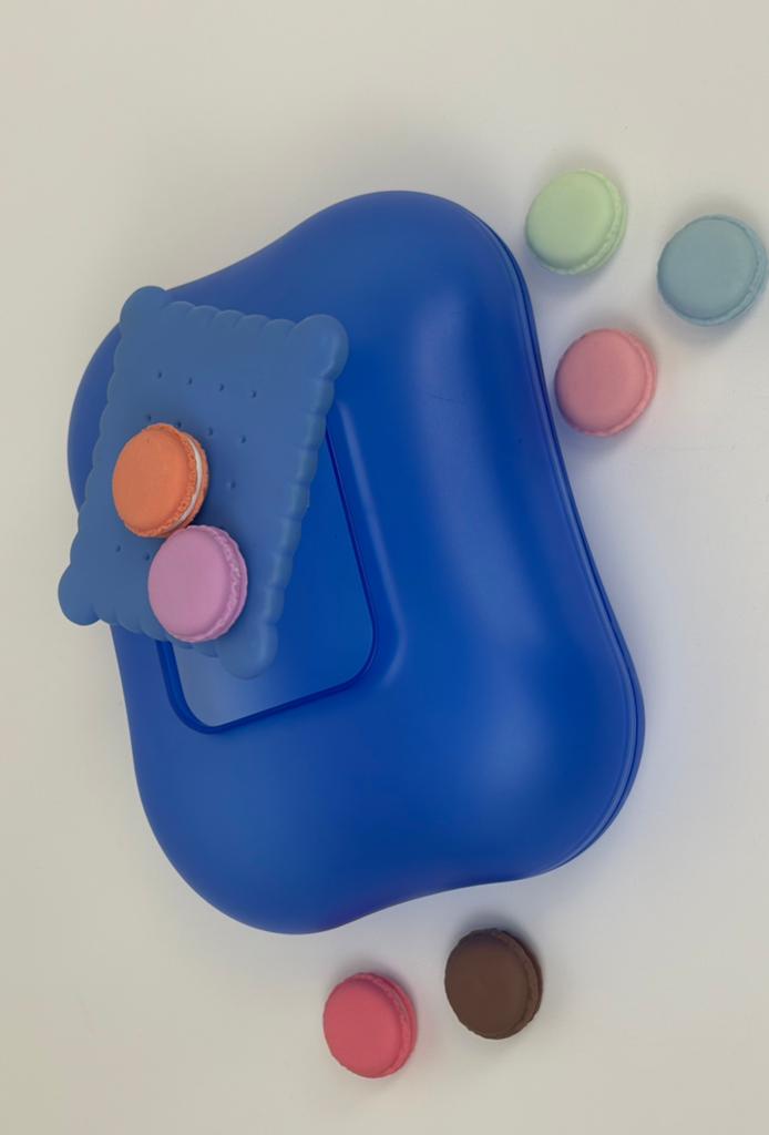 Vintage Alessi Mary Biscuit kobaltblauwe koektrommel, Blauw, ., Kunststof, Ophalen of Verzenden