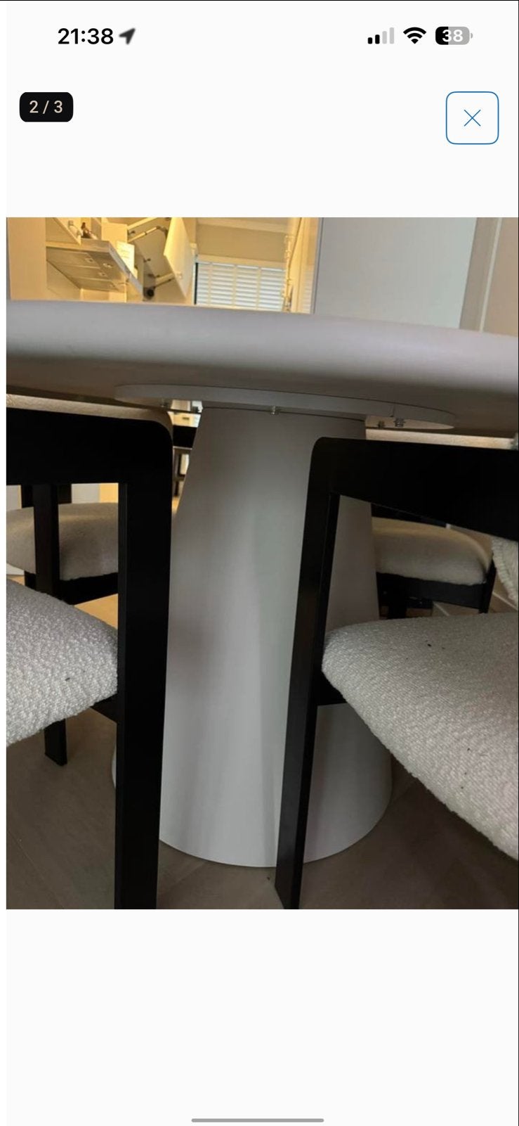 Ronde Eettafel 130 cm Beige - Japanse Stijl, Huis en Inrichting, Tafels | Eettafels, Ophalen, Overige materialen, Gebruikt, 100 tot 150 cm