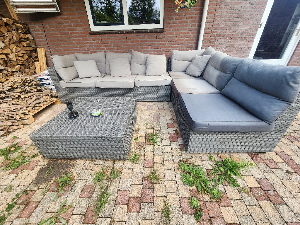 Loungebank met tafel, 3 delen, Ophalen, Gebruikt, 6 zitplaatsen, Bank