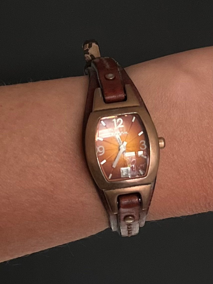 Fossil JR9760 Dames Polshorloge - Bruin Leer, Ophalen, Overige materialen, Fossil, Polshorloge