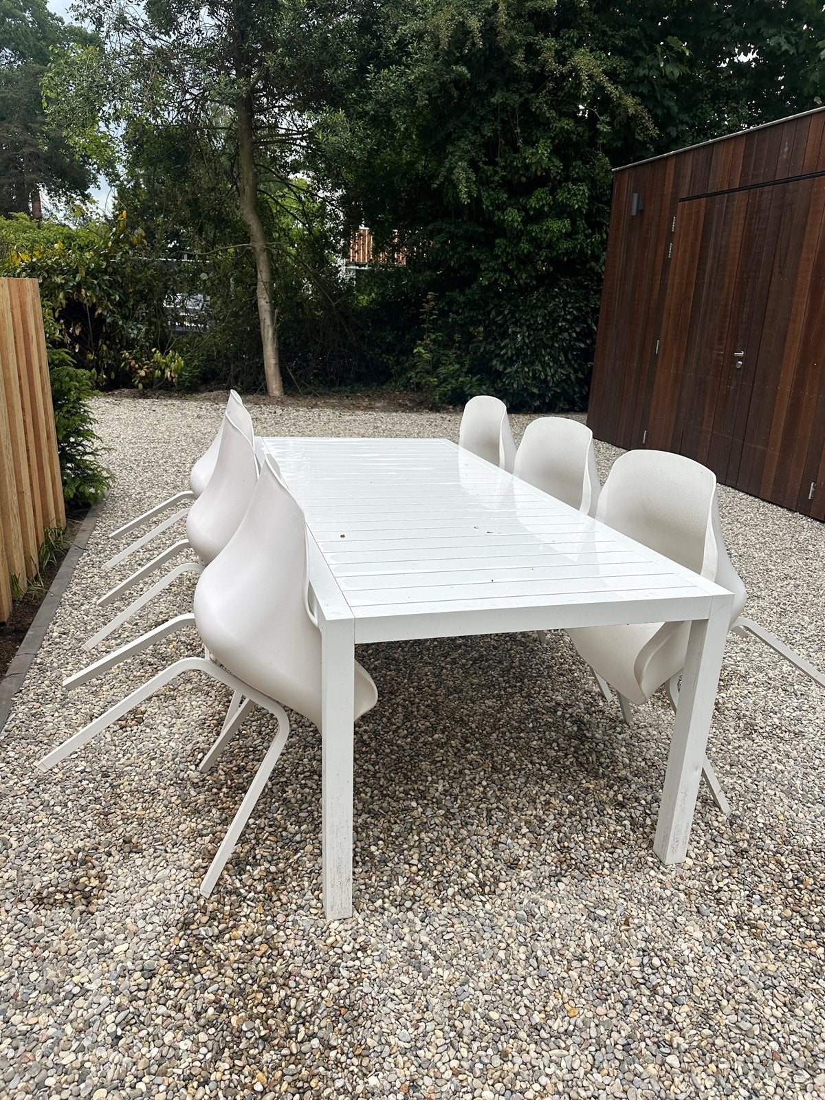 Beach7 tuinset met Hartman stoelen (222x98 cm), Tuin en Terras, Tuinsets en Loungesets, Ophalen, Gebruikt, Eettafel, 6 zitplaatsen
