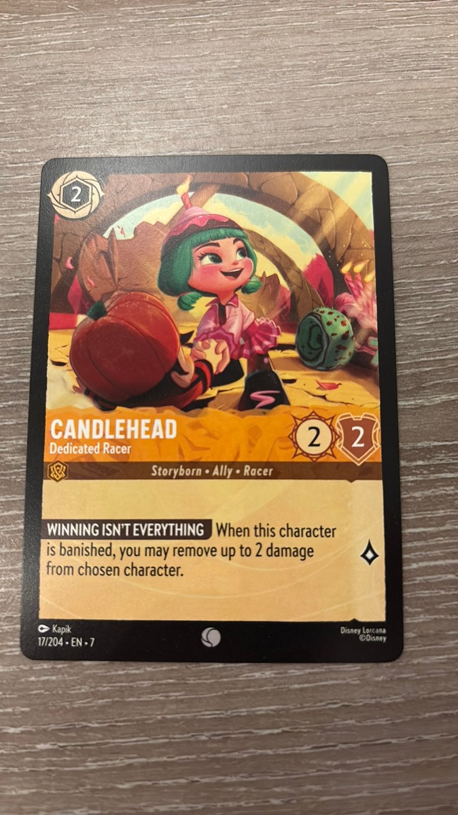 Disney Lorcana Candlehead racer 17-204 7ARI nonfoil, Hobby en Vrije tijd, Ophalen of Verzenden, Zo goed als nieuw