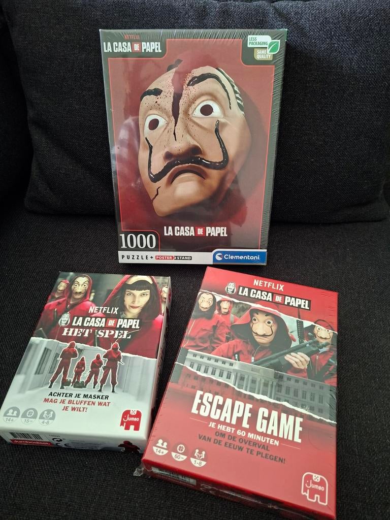La Casa de Papel: Puzzle, het Spel & Escape game, Vijf spelers of meer, Ophalen of Verzenden, Zo goed als nieuw, Clementoni, Jumbo