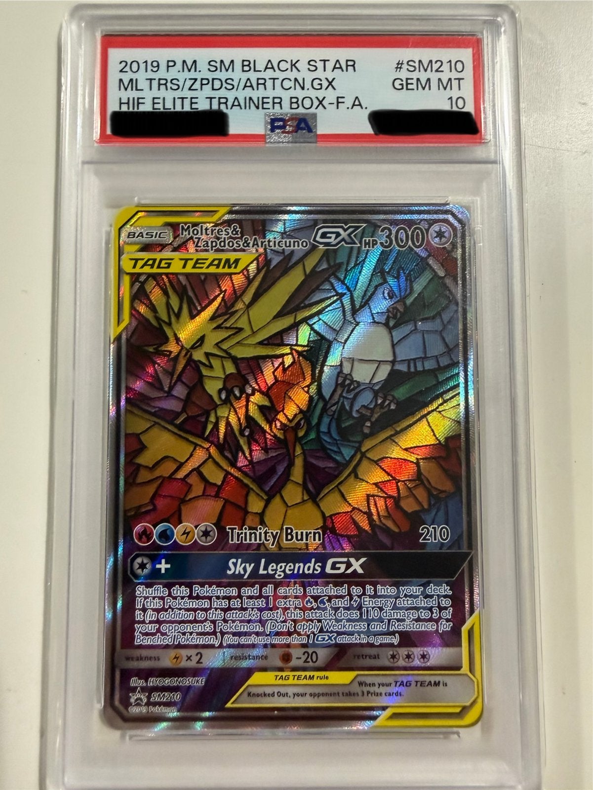 PSA 10 Moltres & Zapdos & Articuno GX SM210  | Pokémon, Ophalen of Verzenden, Nieuw, Losse kaart