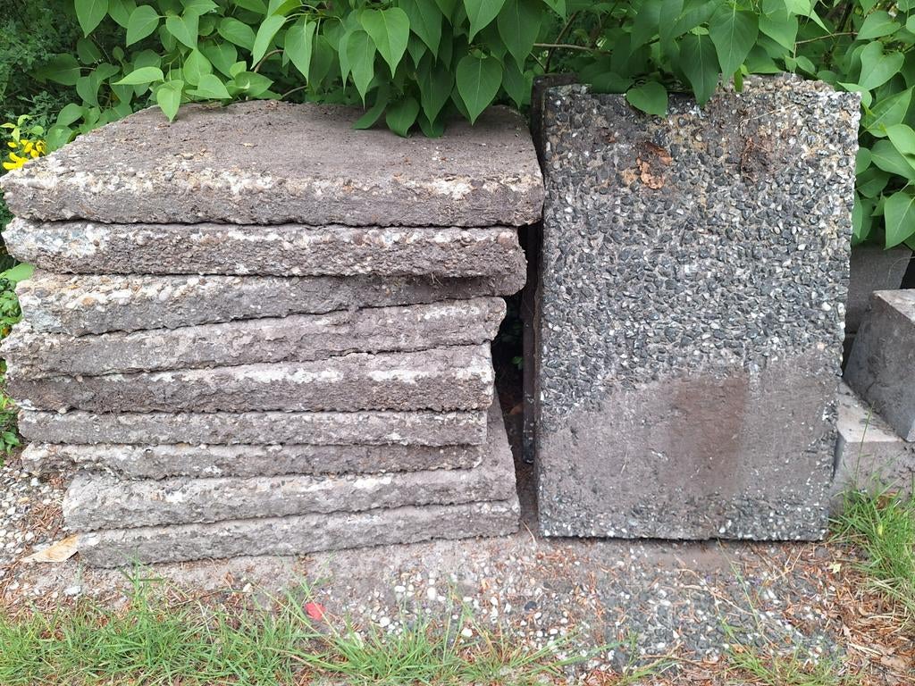 Grindtegels 60x40 cm gratis af te halen, Ophalen, Gebruikt, Beton, Terrastegels