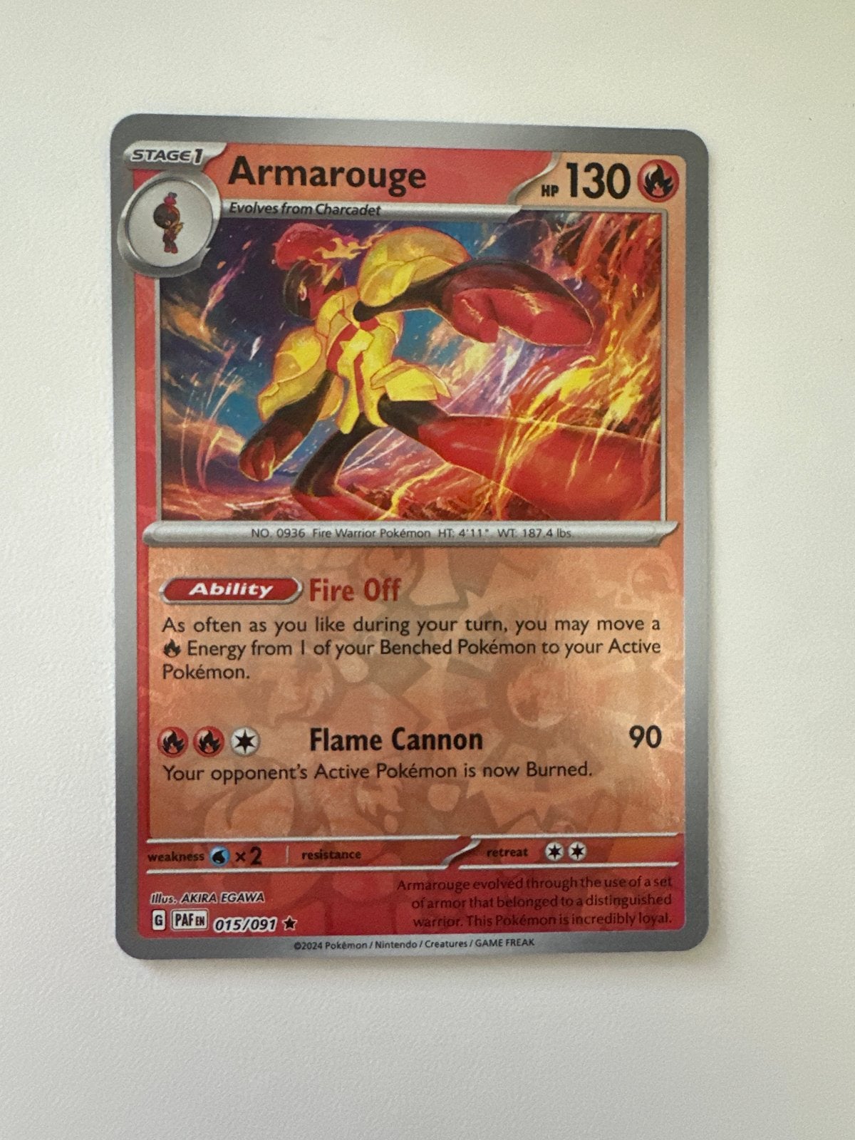 Armarouge Pokémon Kaart PAF EN 015/091 - Nieuwstaat, Ophalen of Verzenden, Nieuw, Losse kaart