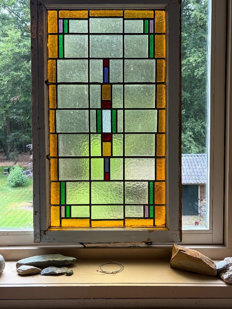 glas in loodraam, Ophalen, Gebruikt, Minder dan 80 cm, Glas in lood