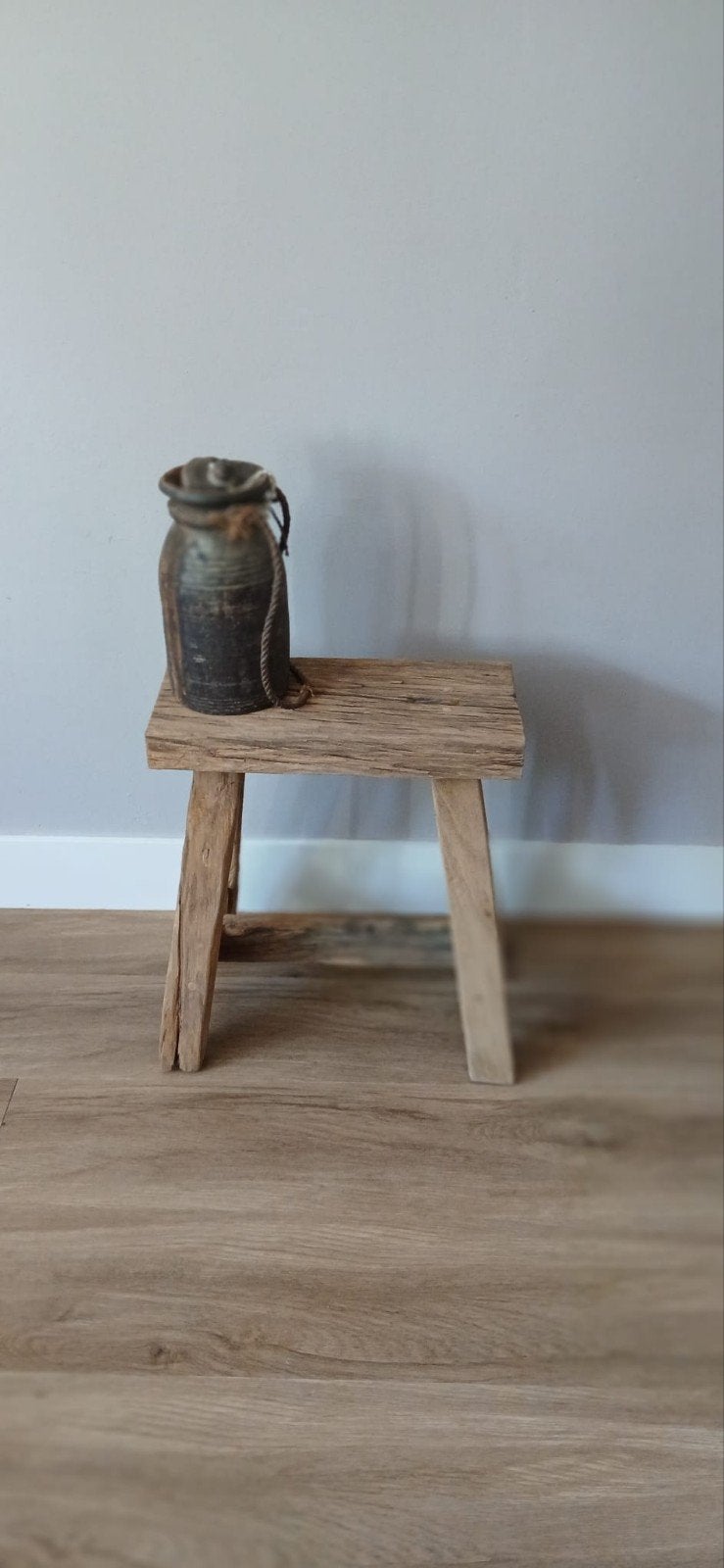 Uniek krukje/bankje van oud eiken wagondelen, Ophalen, Nieuw, Hout