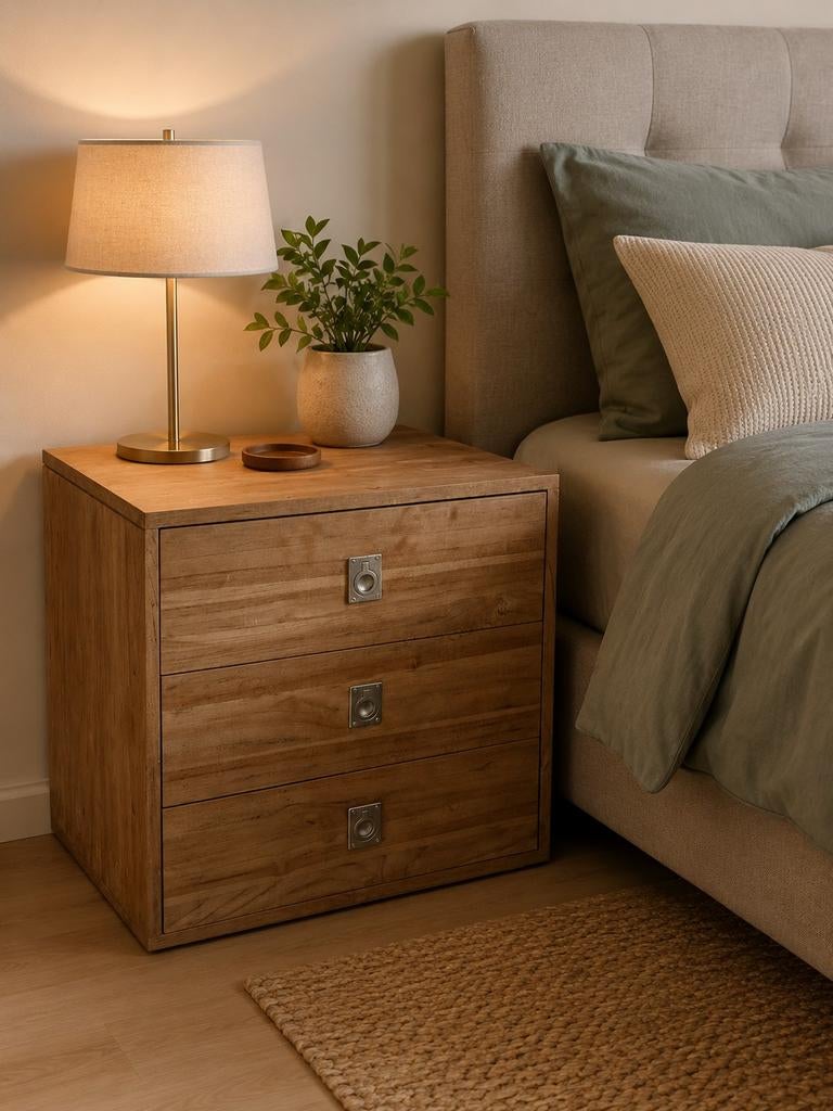 Mooi houten nachtkastje van Goossens, Ophalen, Zo goed als nieuw, Minder dan 45 cm