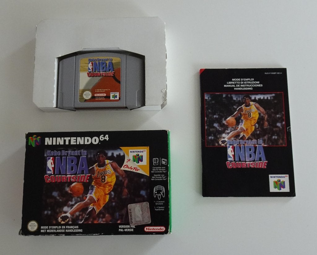 Kobe Bryant in NBA Courtside compleet voor Nintendo 64, Ophalen, 2 spelers, Zo goed als nieuw, Vanaf 3 jaar