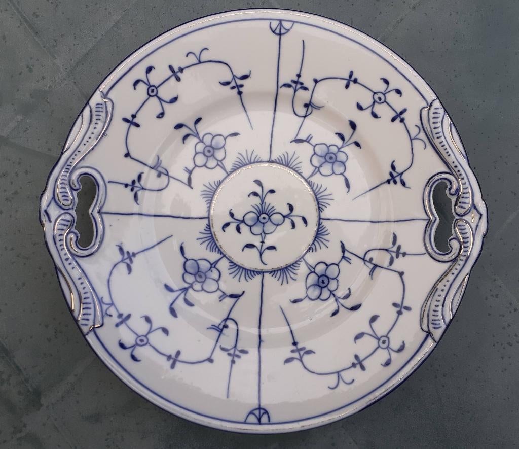 Antiek Swaine &Co SHC Hüttensteinach blauw gebaksbord, Ophalen of Verzenden