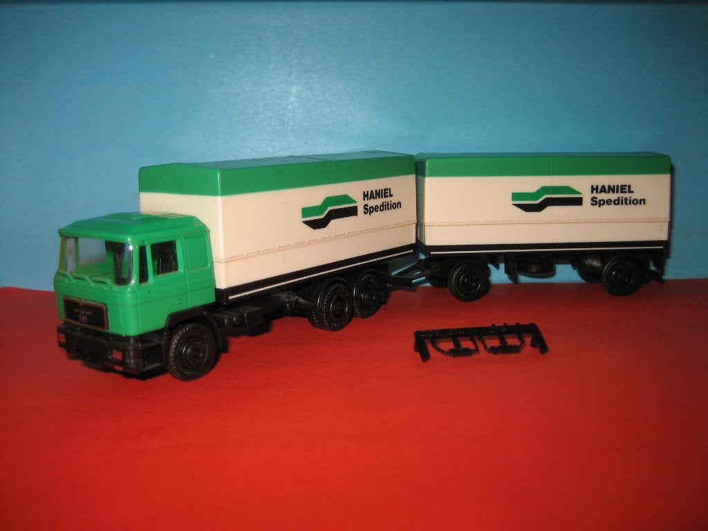 Haniel  MAN  combi  Herpa, Ophalen of Verzenden, Zo goed als nieuw, Bus of Vrachtwagen, Herpa