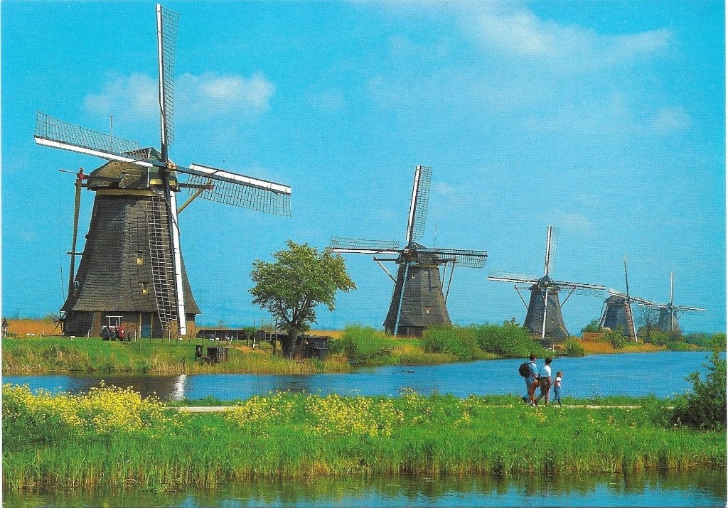 Ansichtkaart  	Kinderdijk	Molens, Verzenden, 1980 tot heden, Ongelopen, Zuid-Holland