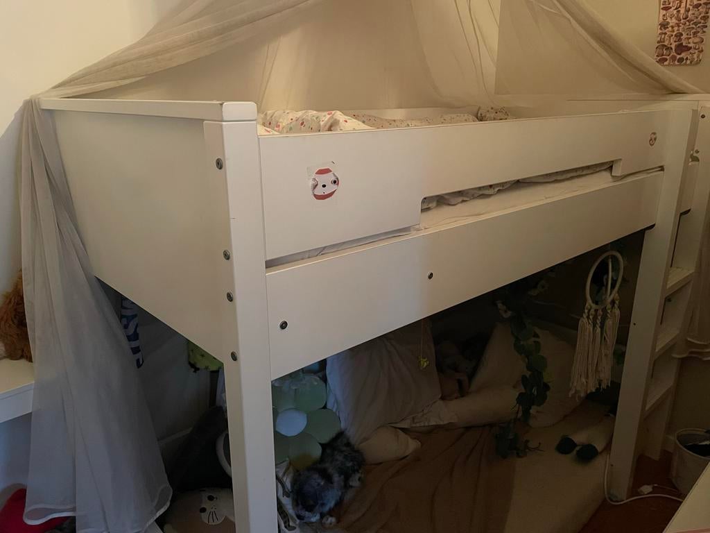 Bopita Combiflex - halfhoogslaper / hoogslaper wit, 90x200, Kinderen en Baby's, Kinderkamer | Stapelbedden en Hoogslapers, Ophalen