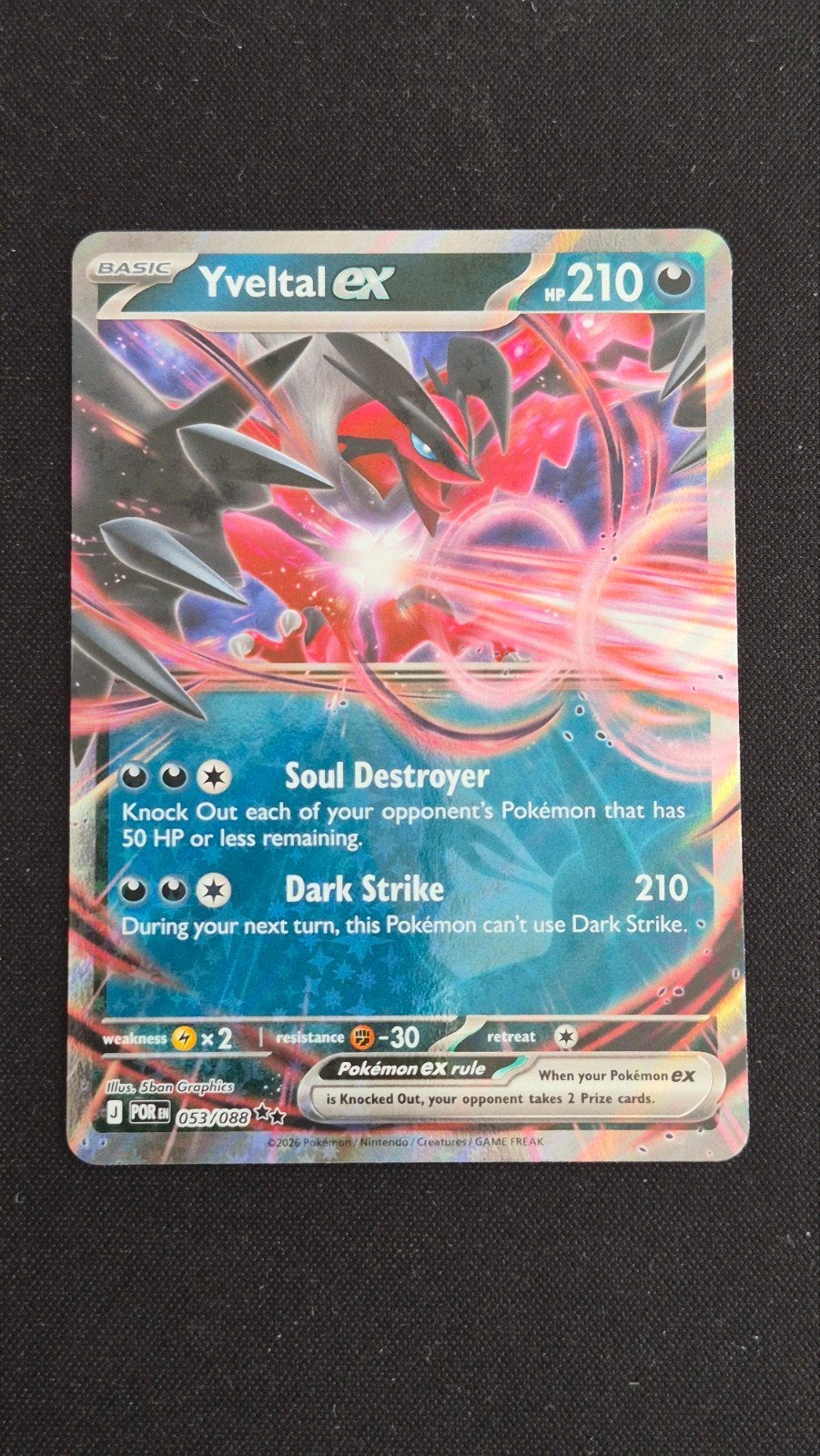 Yveltal ex 053/088 – Mega Evolution: Perfect Order (2026), Verzenden, Zo goed als nieuw, Losse kaart