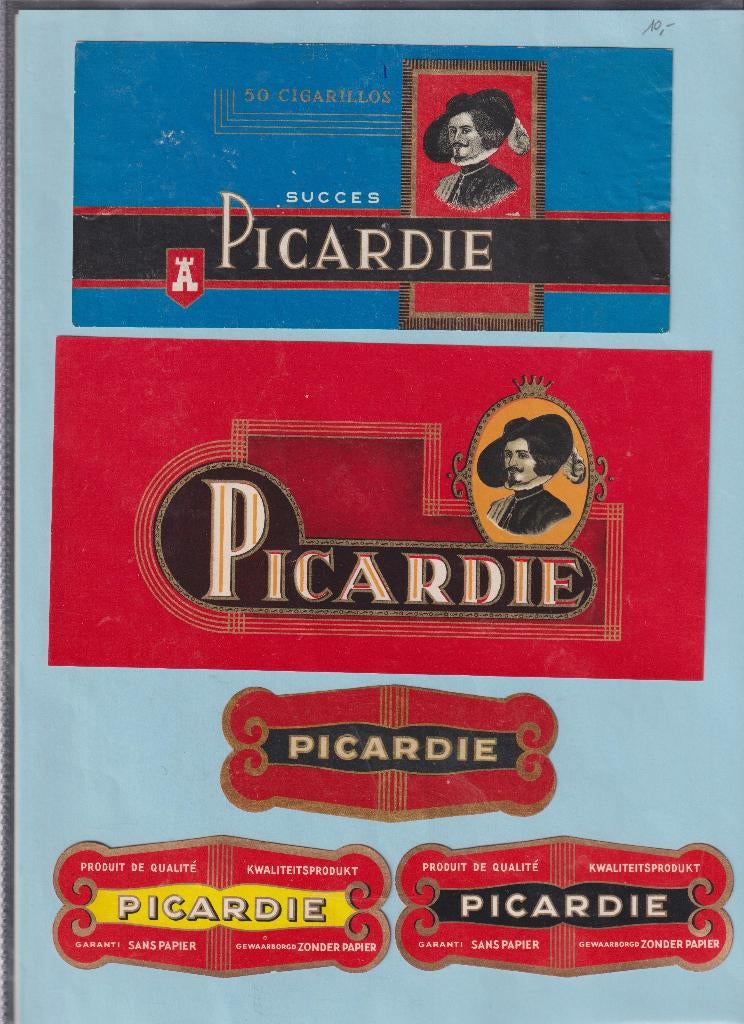 sigarenbanden - ETIKETTEN - PICARDIE, Ophalen of Verzenden, Zo goed als nieuw, Sigarenbandjes