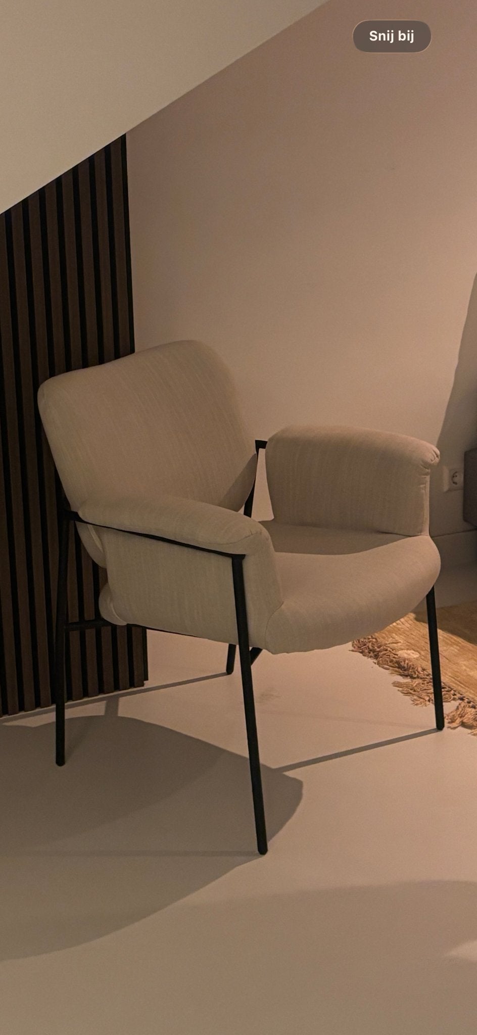 Japandi Sofa Stoel - Stijlvol en Comfortabel, Ophalen, Zo goed als nieuw, Metaal, 75 tot 100 cm