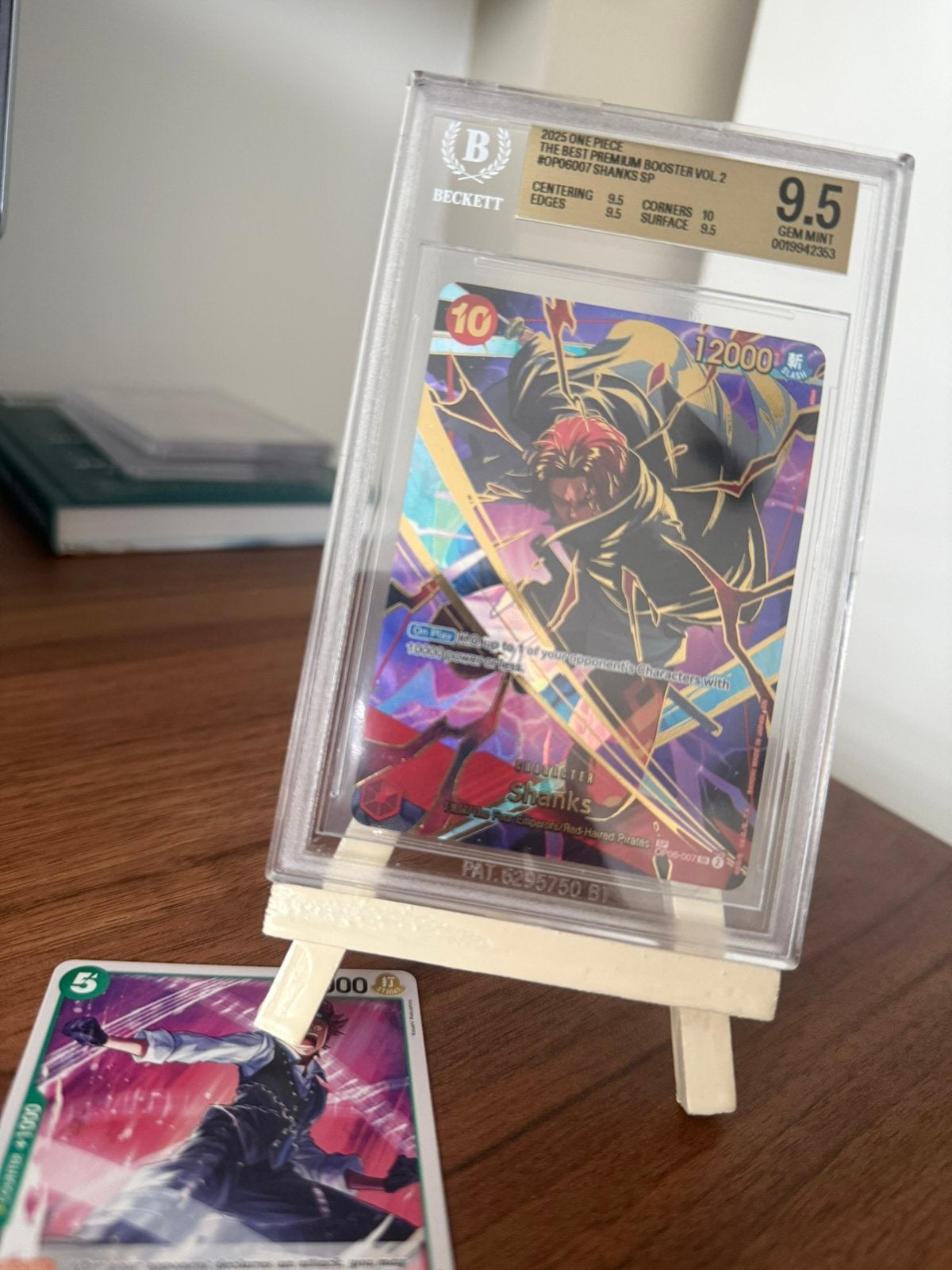 One Piece Shanks SP OP06-007 | Beckett 9.5 Gem Mint, Ophalen of Verzenden, Nieuw, Losse kaart, Foil