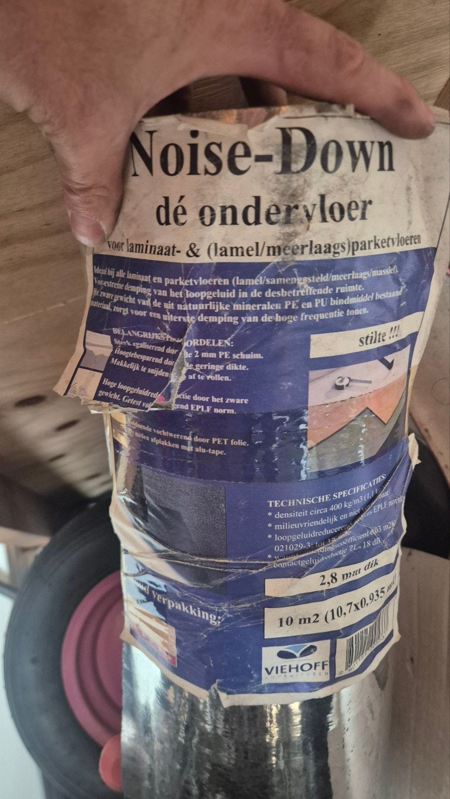 Noise-Down ondervloer voor laminaat en parketvloeren, 10m2, Doe-het-zelf en Verbouw, Vloerdelen en Plavuizen, Ophalen, Overige typen