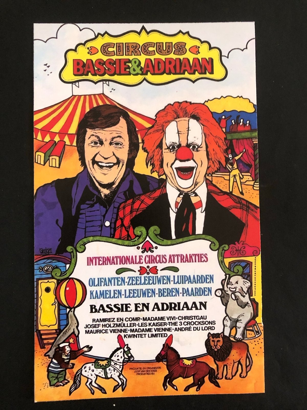 Circus Bassie & Adriaan Poster - Internationale Attracties, Ophalen of Verzenden, Zo goed als nieuw