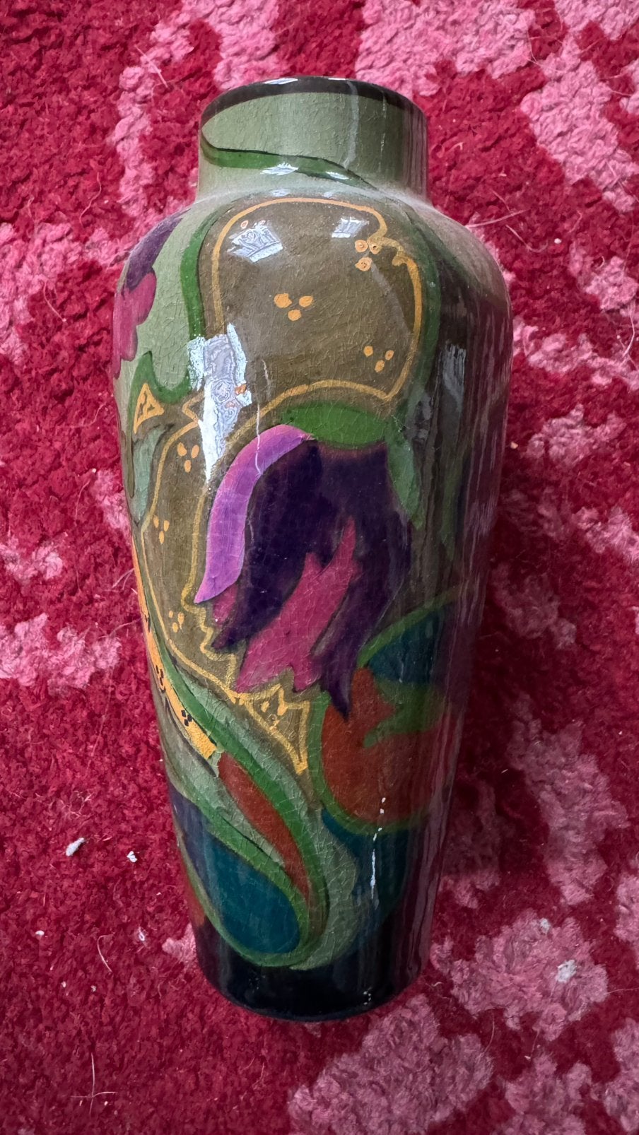 Prachtige antieke vaas Gouds Plateel (PZH) Jugendstil 1908, Ophalen of Verzenden