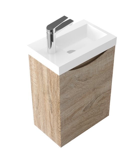 NIEUW! toiletmeubel, licht eiken, waskom+onderkast, Mela 40, Ophalen of Verzenden, Nieuw