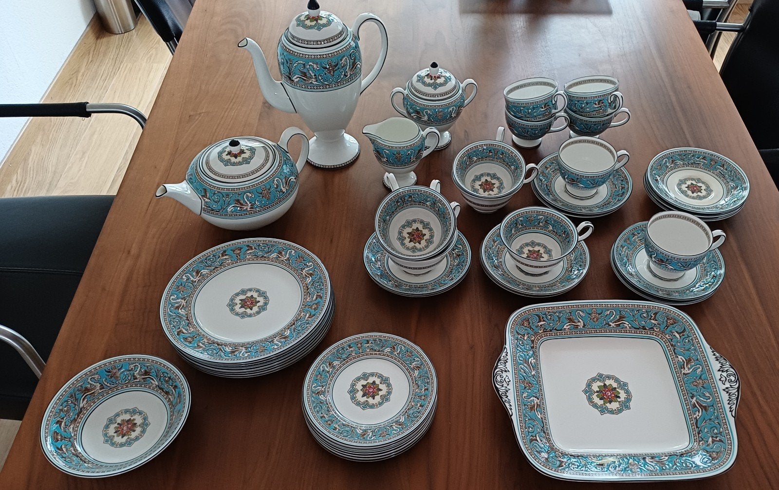 Vintage Wedgwood Florentine Turquoise Servies, Ophalen, Gebruikt, Klassiek, Overige typen