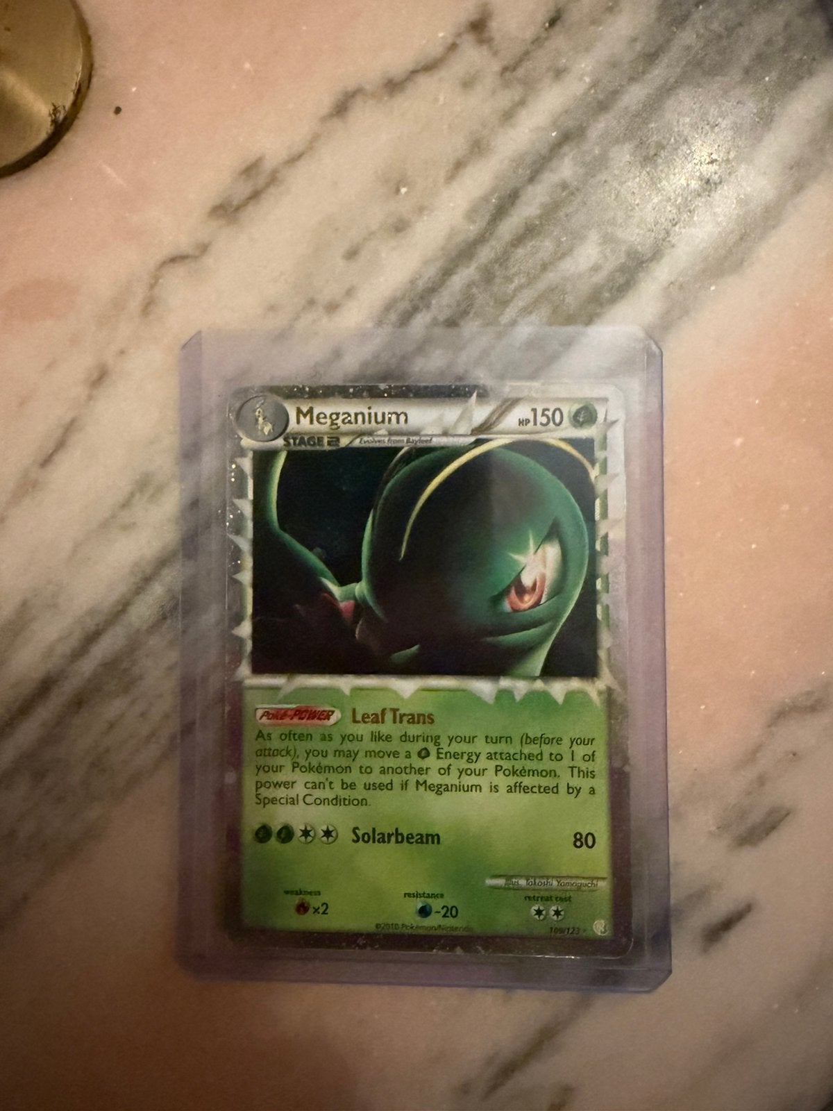 Meganium pokemonkaart, Hobby en Vrije tijd, Ophalen of Verzenden, Gebruikt