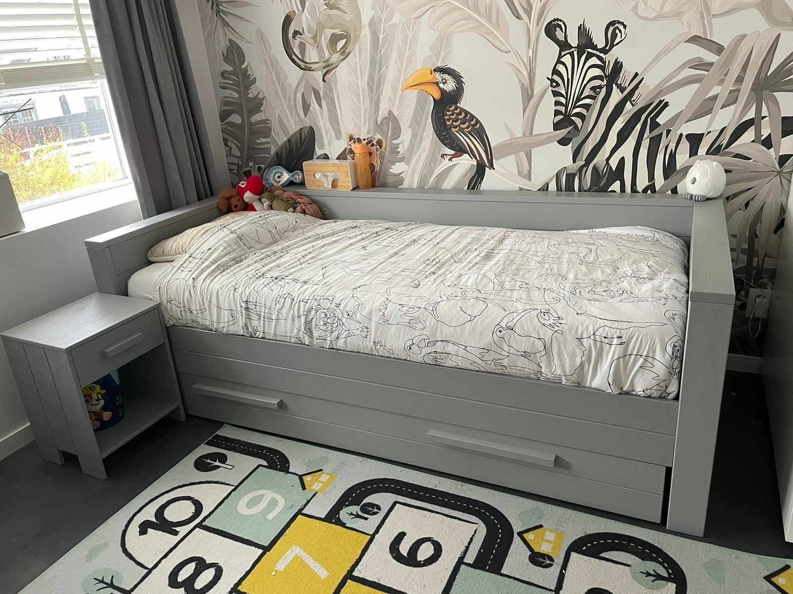 WOOD Dennis bedbank met bedlade en nachtkastje, Huis en Inrichting, Ophalen, Eenpersoons, Hout, 90 cm
