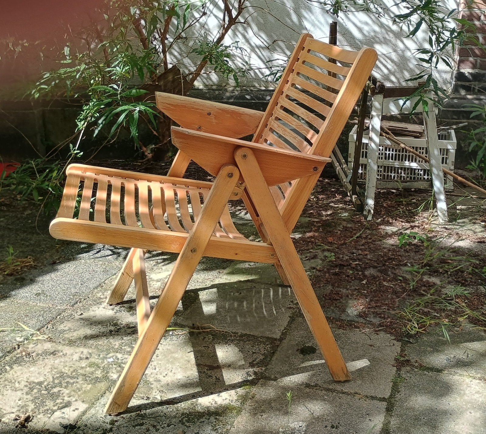 Rex-Nico Kralj relaxstoel hout vintage Design, Ophalen, Gebruikt, Hout