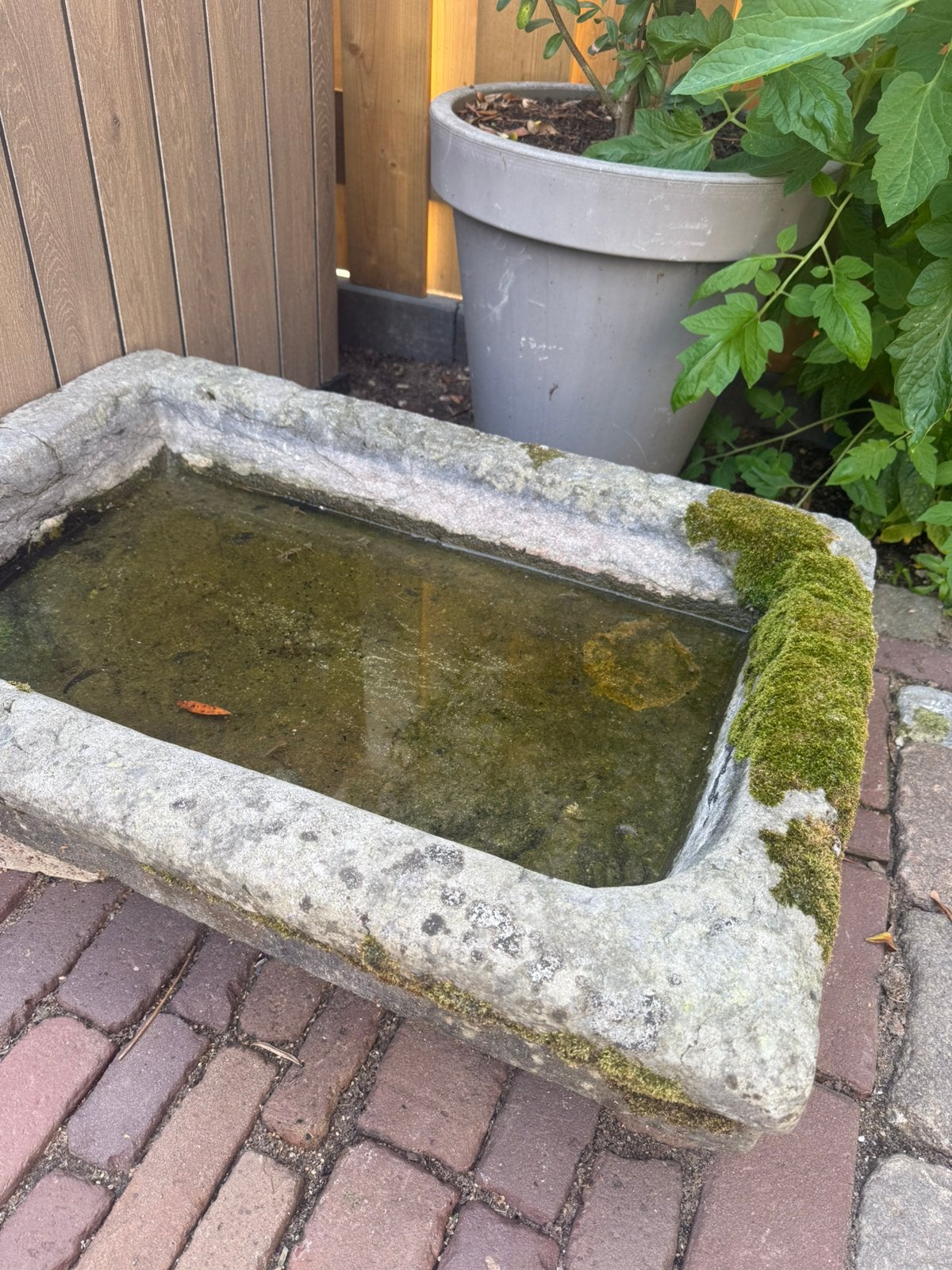 Orginele oude marmeren trog, wasbak, vogelbak, bloembak., Ophalen, Overige materialen, Minder dan 30 cm, Zo goed als nieuw