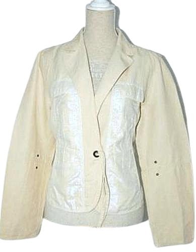 Marc Cain blazer, jasje, colbert, eggshell/wit, Mt. L, Maat 38/40 (M), Overige kleuren, Verzenden, Zo goed als nieuw