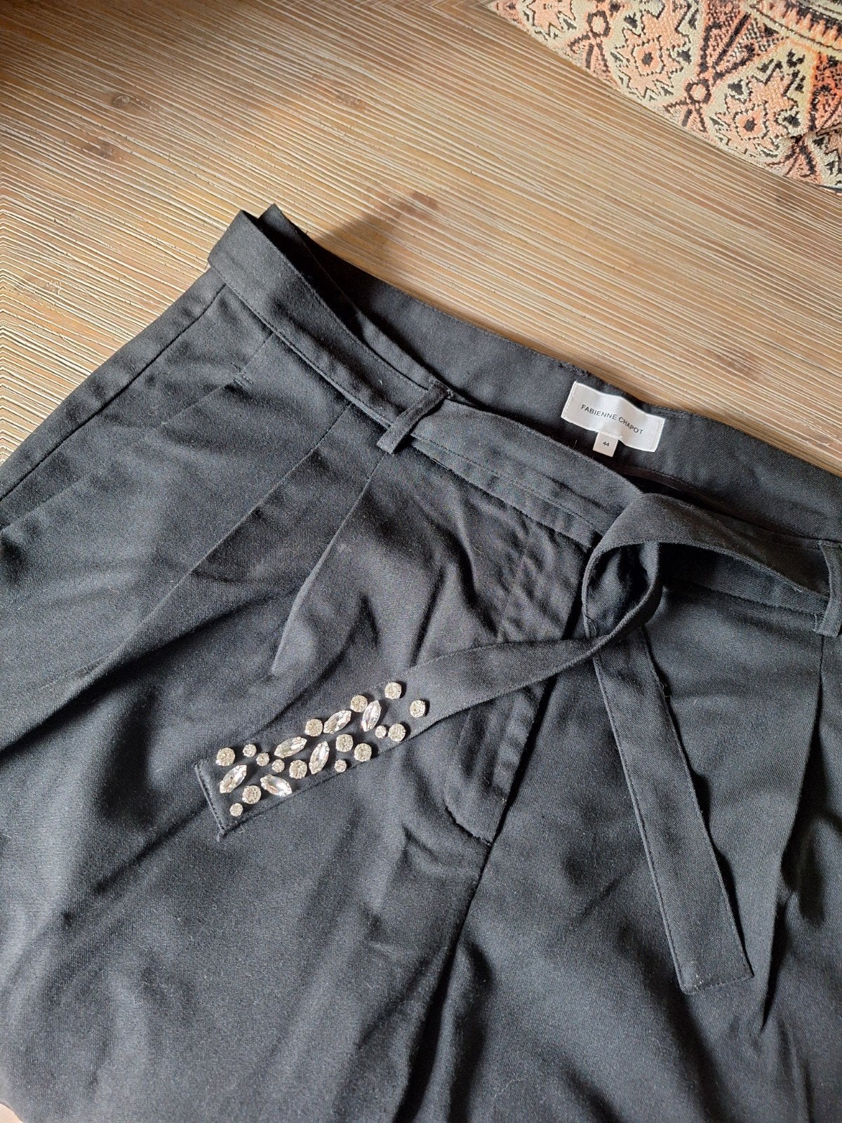 Fabienne Chapot zwarte broek met steentjes, maat 44, Zwart, Maat 42/44 (L), Ophalen of Verzenden, Zo goed als nieuw