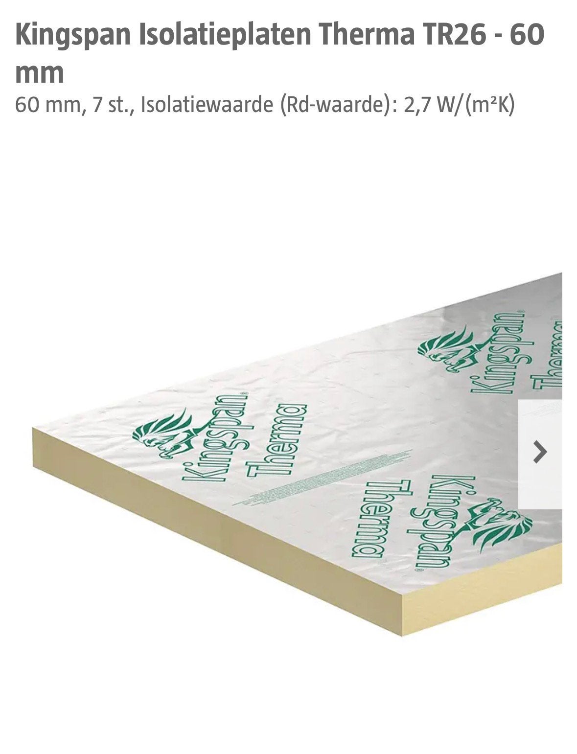 Kingspan Isolatieplaten Therma TR26 - 120mm, Ophalen, Nieuw, Hardschuim (Pir), 15 m² of meer