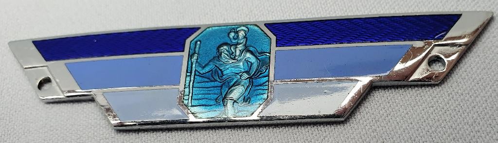 Antieke Sint Christoffel badge, geëmailleerd, Verzamelen, Verzenden, Zo goed als nieuw, Auto's