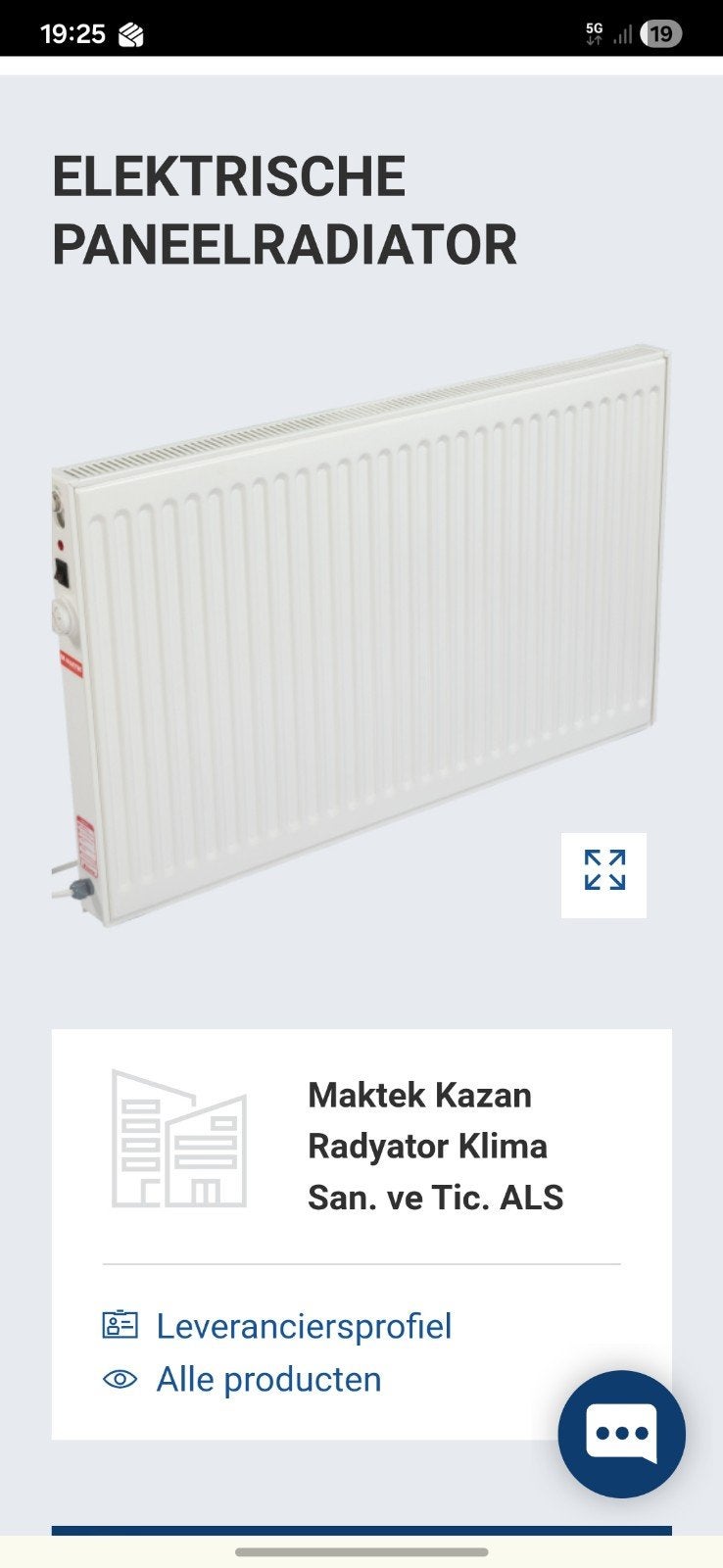 Elektrische paneelradiator 2600 watt - Maktek, Ophalen, Radiator, Zo goed als nieuw, 60 tot 150 cm