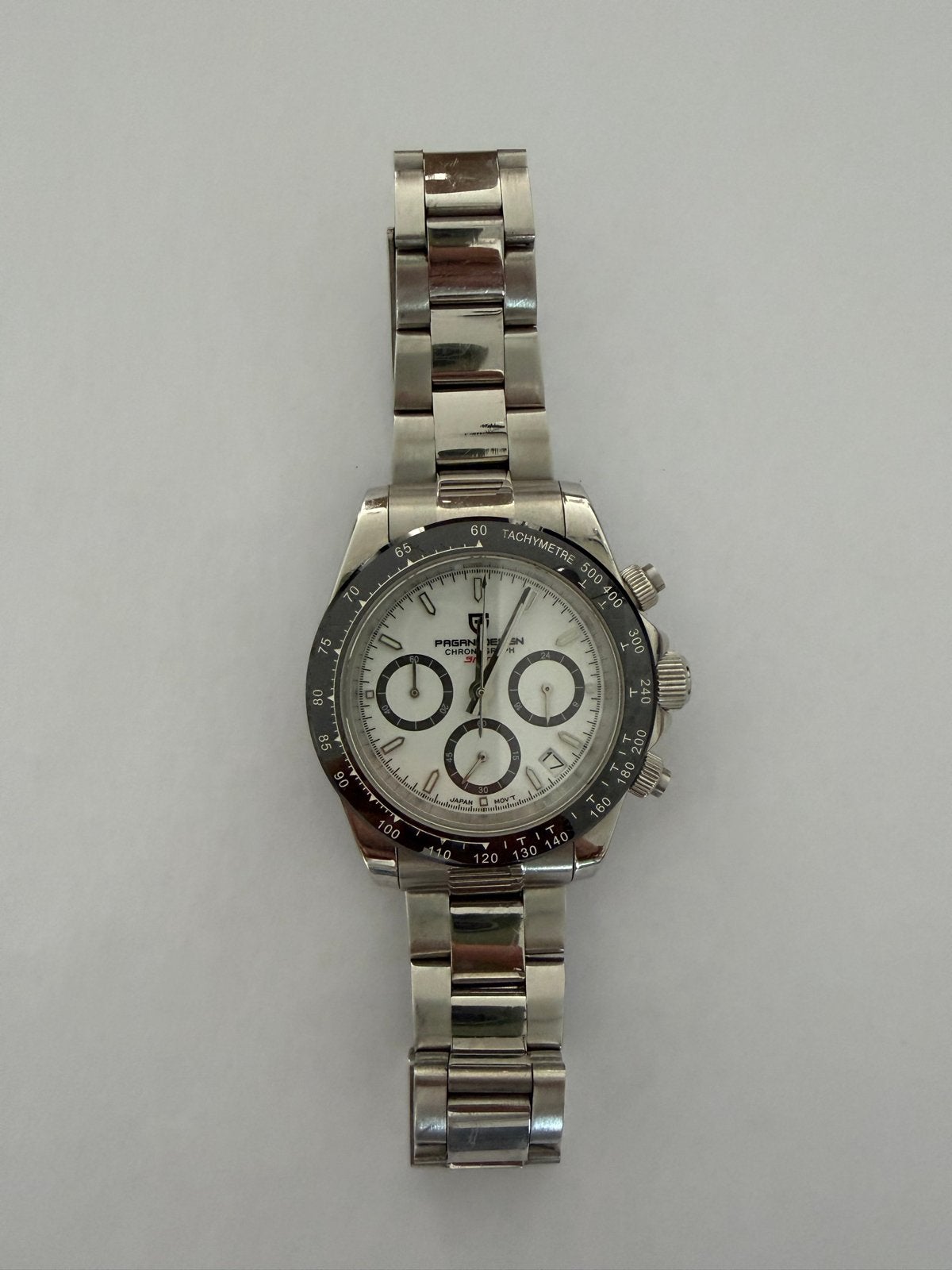 Pagani Design Horloge met Witte Plaat - Stijlvol Chronograaf, Ophalen of Verzenden, Zo goed als nieuw