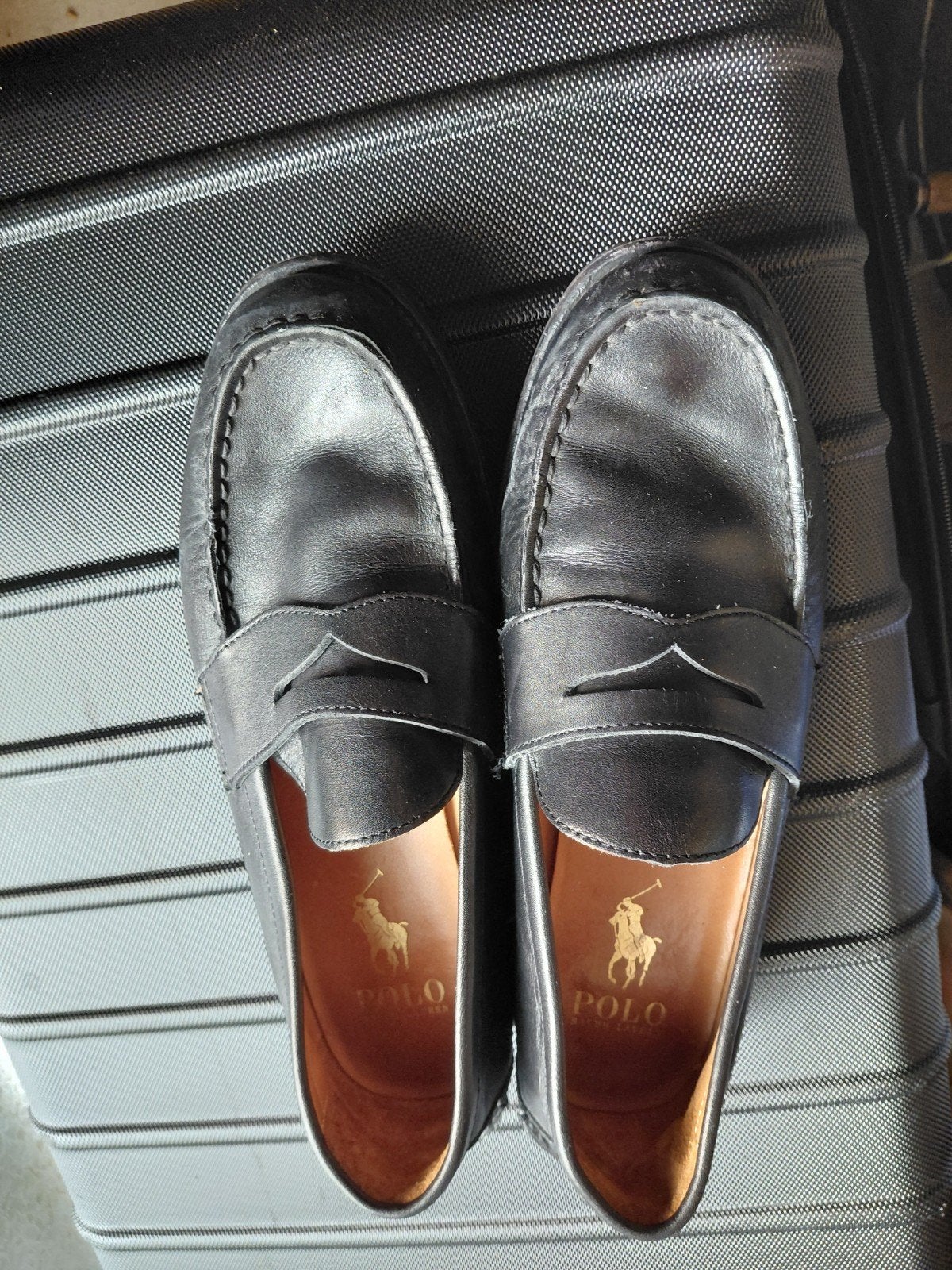 Polo Ralph Lauren Zwarte Leren Loafers 41 size, Loafers, Zwart, Ophalen of Verzenden, Polo Ralph Lauren