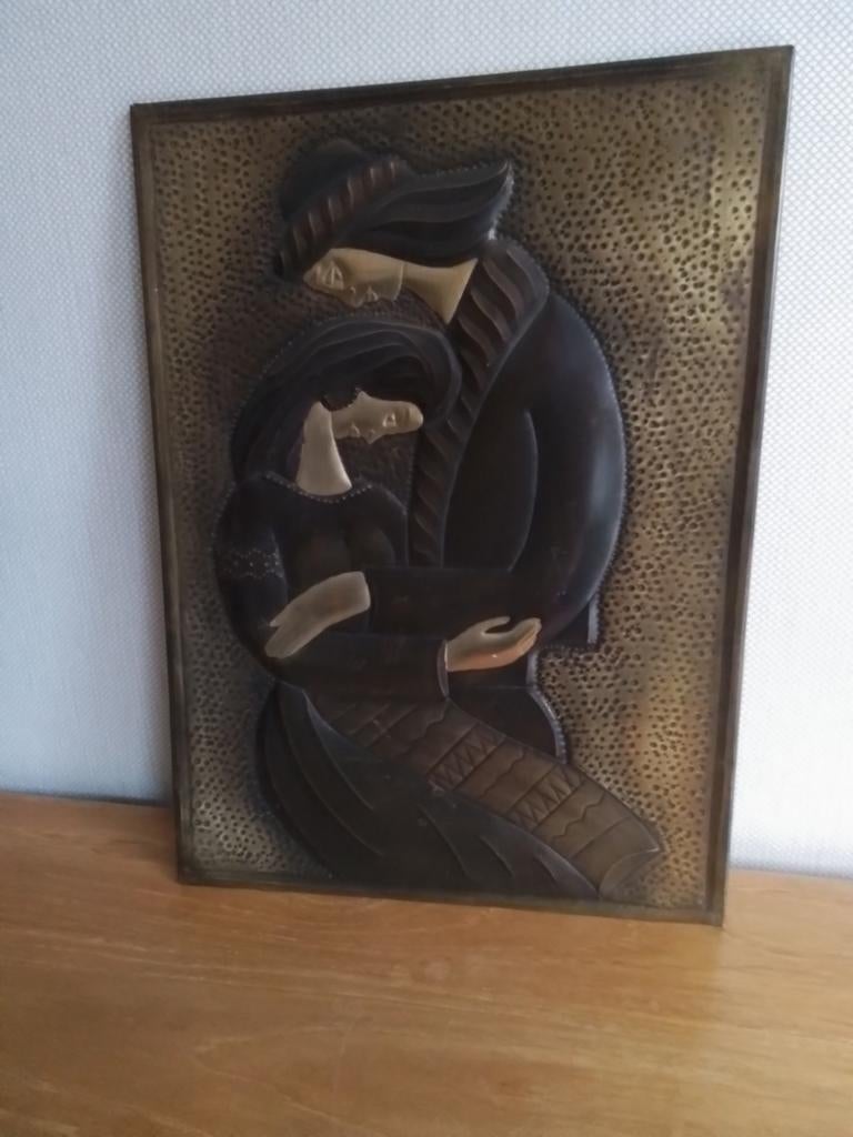 Metalen Wandreliëf, Antiek en Kunst, Ophalen of Verzenden