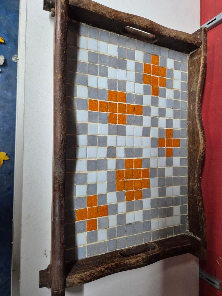 Houten dienbladen mozaïek, Ophalen, Rechthoekig, Hout