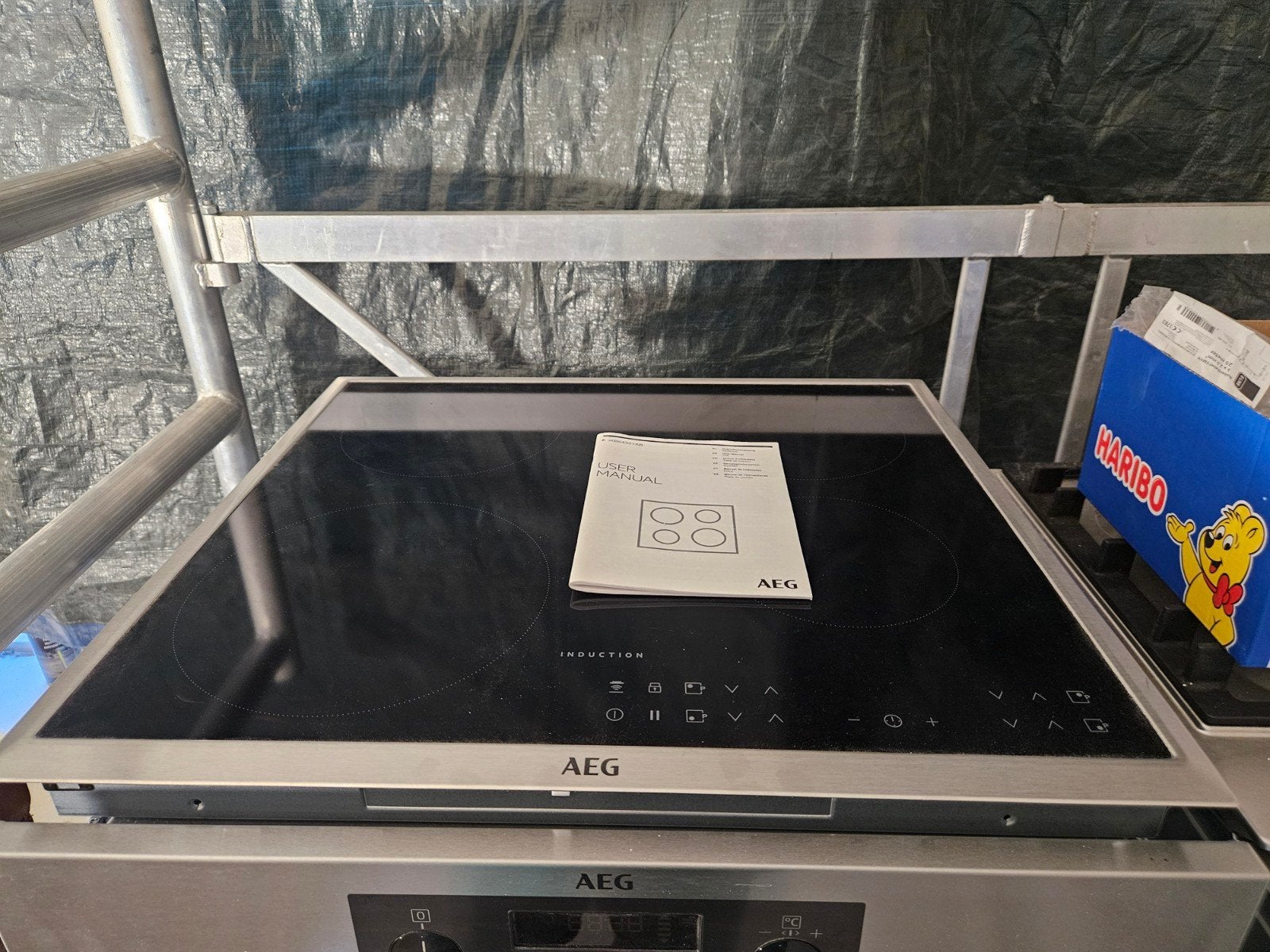 Nieuwe AEG inductie kookplaat met handleiding, Witgoed en Apparatuur, Kookplaten, Ophalen, Nieuw, 4 kookzones, Inbouw