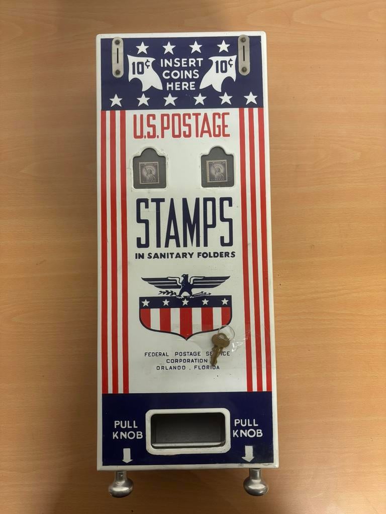 Supergave Amerikaanse postzegelautomaat, Ophalen of Verzenden, Zo goed als nieuw, Reclamebord