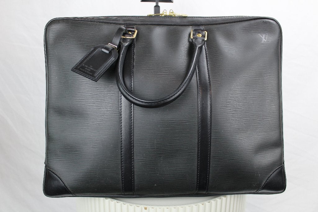 Louis Vuitton Porte Documents Epi - 1204, Gebruikt, Zwart, Aktetas of Boekentas, Ophalen of Verzenden