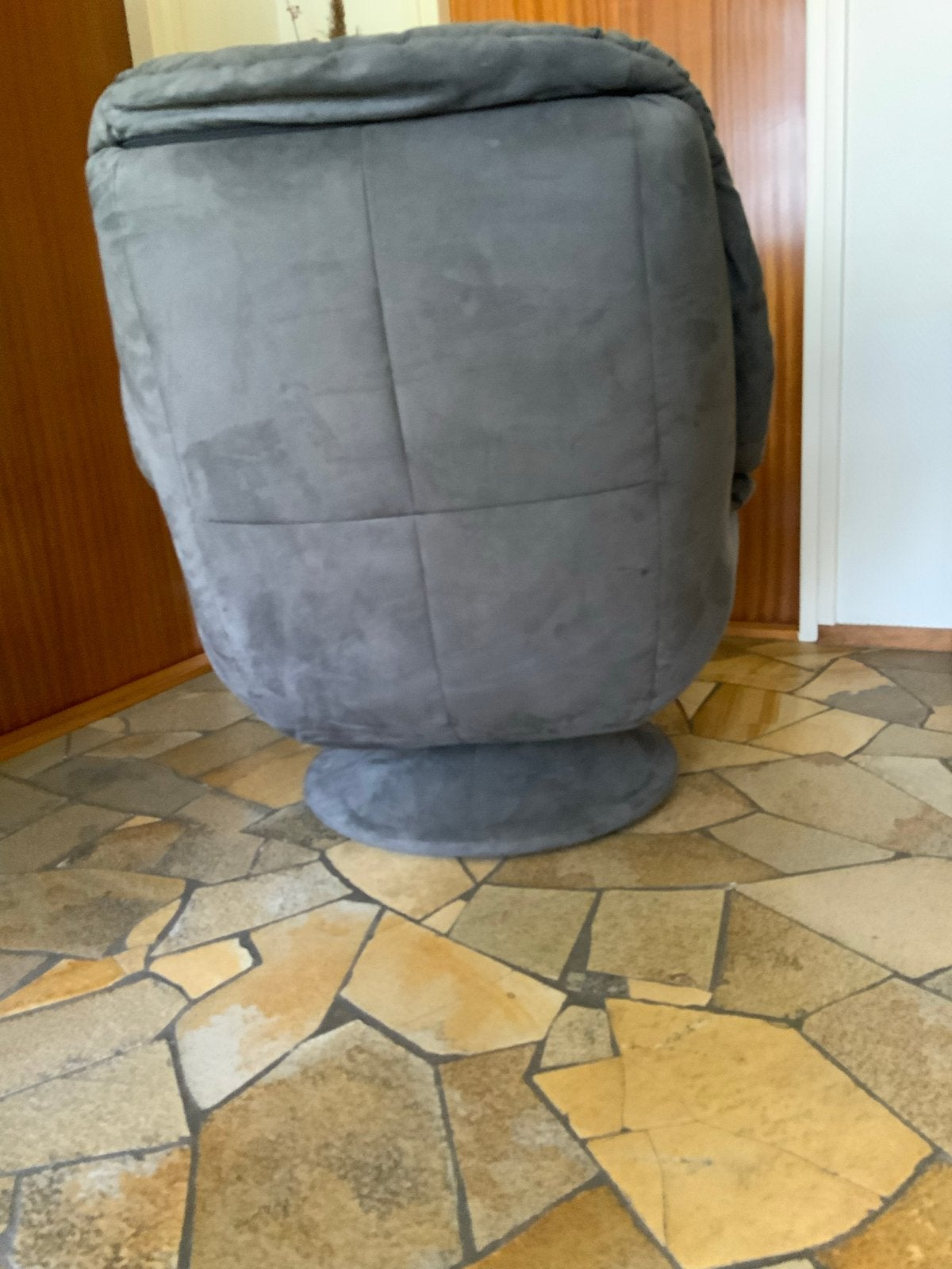 LamouS Draaibare Fauteuil - Grijs, Comfortabel, Ophalen, Gebruikt, Stof, 75 tot 100 cm