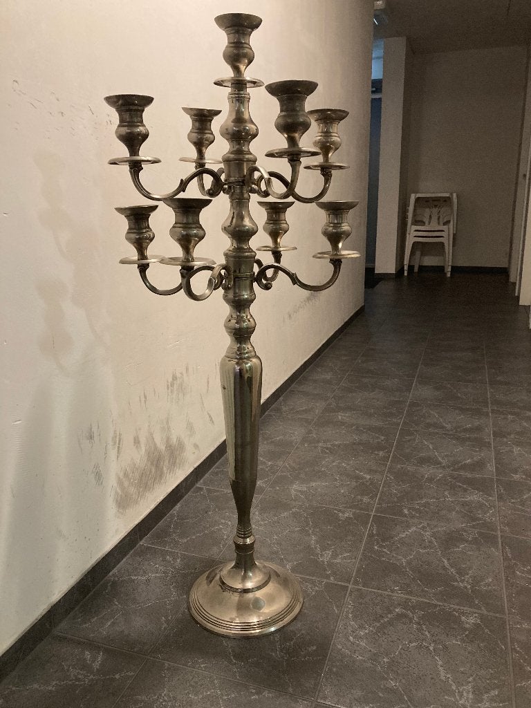 Zeer grote en zware, oude zilveren kandelaar., Ophalen of Verzenden