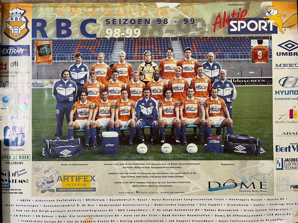 RBC Seizoen 98-99 Teamfoto Poster, Ophalen of Verzenden, Gebruikt, Overige binnenlandse clubs, Poster, Plaatje of Sticker