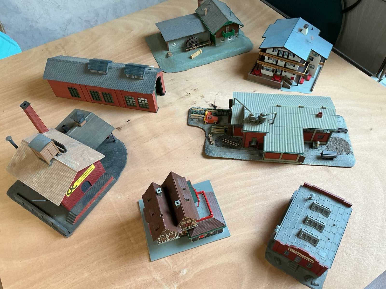 7 Modelbouw Huisjes, Overige merken, Gebruikt, Gelijkstroom of Wisselstroom, Brug, Tunnel of Gebouw