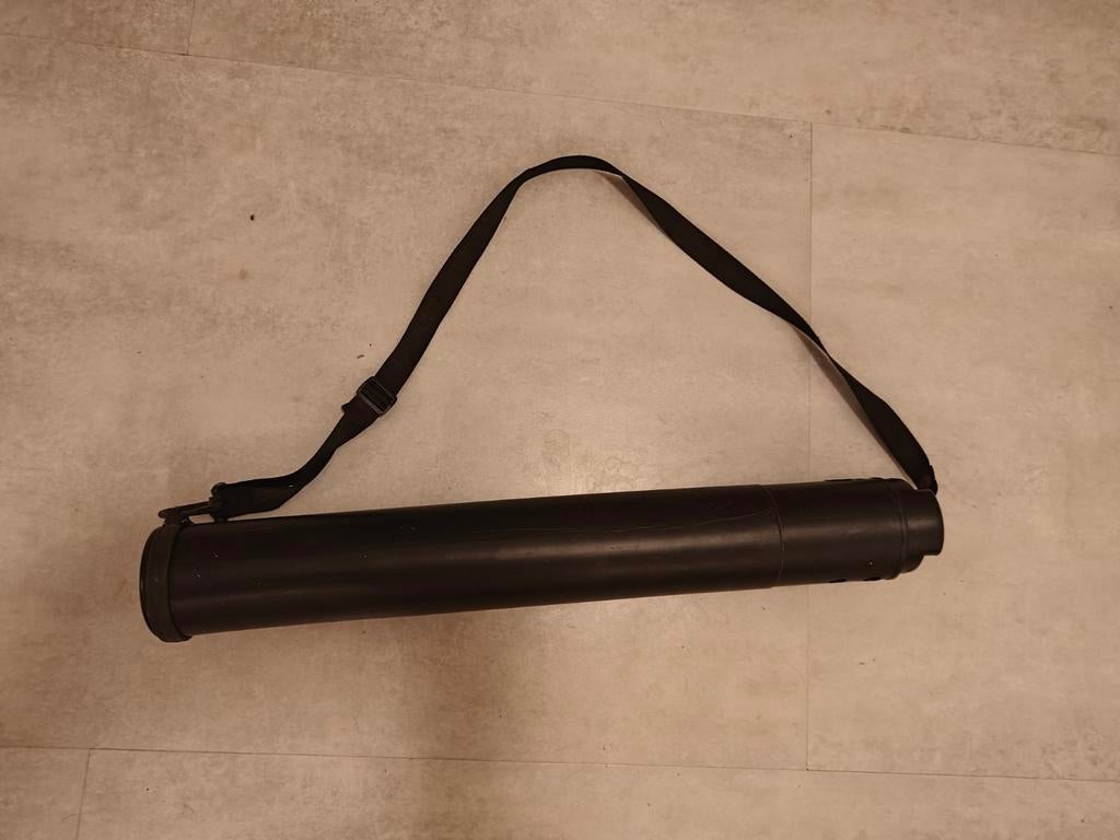 Uitschuifbare posterkoker / kunstkoker met draagband, Ophalen of Verzenden, Gebruikt, Overige typen
